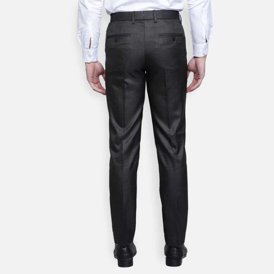 Lycra Blend Solid Regular Fit Mens Formal Trousers