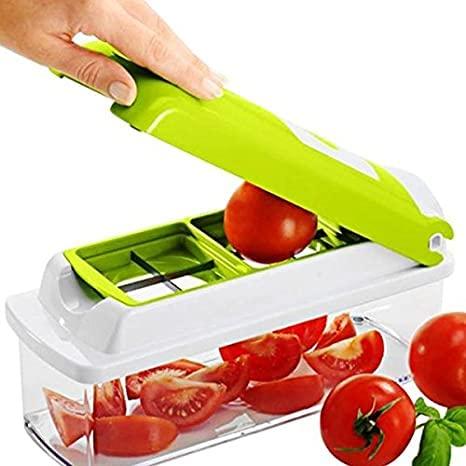 Plastic ABS Body Unbreakable Stainless Steel Blades 2 in 1 Fruit and Vegetable Cutter Chopper Slicer Chipser Dicer